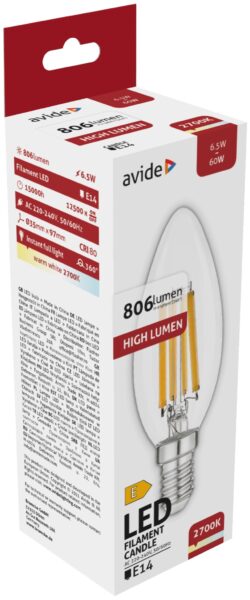Avide Dekor LED Filament fényforrás 1W E27 Kék | BR (SKU:ABDLS44F-1W-B) LED izzók