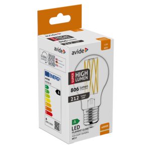 Avide LED Filament Globe 3.8W E27 NW 4000K Super High Lumen | BR (SKU:ABLFG27NW-3.8W) Gömb