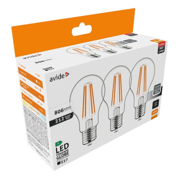 Avide LED Filament Globe 3.8W E27 NW 4000K Super High Lumen 3db/csomag | BR (SKU:ABLFG27NW-3.8W-3P) Gömb Avide LED Filament Globe 3.8W E27 NW 4000K Super High Lumen 3db/csomag | BR (SKU:ABLFG27NW-3.8W-3P) Gömb