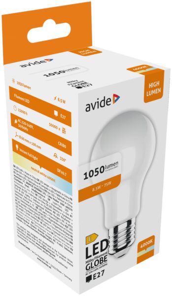 Avide LED Filament Globe 9W E27 NW 4000K*Régi Modell* | BR (SKU:ABLFG27NW-9W) Gömb