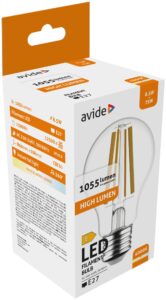 Avide LED Filament Globe 8.5W E27 NW 4000K High Lumen | BR (SKU:ABLFG27NW-HL-8.5W) Gömb