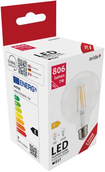 Avide LED Filament Globe G95 7W E27 WW 2700K | BR (SKU:ABLFG95WW-7W) Speciális Avide LED Filament Globe G95 7W E27 WW 2700K | BR (SKU:ABLFG95WW-7W) Speciális