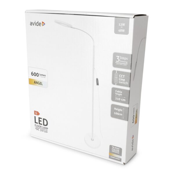 Avide LED Állólámpa Angel 12W CCT Fehér | BR (SKU:ABLFL-12W-ANGEL-CCT-W) Egyéb