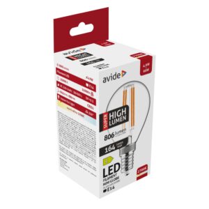 Avide LED Filament Mini Globe 4.9W E14 WW 2700K Super High Lumen | BR (SKU:ABLFMG14WW-4.9W-SHL) Mini Gömb