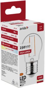 Avide LED Filament Mini Globe 2.5W E27 WW 2700K | BR (SKU:ABLFMG27WW-2.5W) Mini Gömb