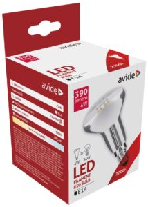 Avide LED Filament R50 4W E14 160° WW 2700K | BR (SKU:ABLFR50WW-4W) Speciális