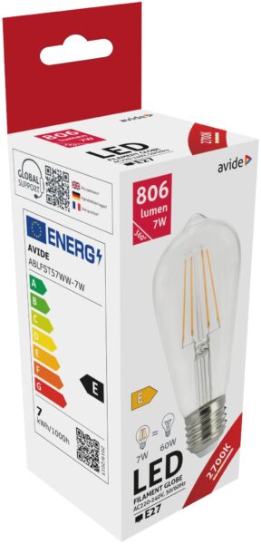Avide LED Filament ST57 7W E27 WW 2700K | BR (SKU:ABLFST57WW-7W) Speciális Avide LED Filament ST57 7W E27 WW 2700K | BR (SKU:ABLFST57WW-7W) Speciális