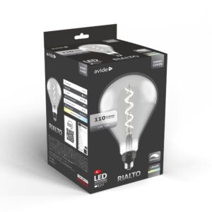 Avide LED Jumbo Filament Rialto Smokey 4.5W E27 2200K Fényerőszabályzós | BR (SKU:ABLJFA-4.5W-RIA-S) Jumbo