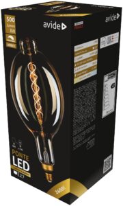 Avide LED Jumbo Filament Ponte 180x385mm Amber 8W E27 2400K Fényerőszabályzós | BR (SKU:ABLJFA-8W-PON) Jumbo