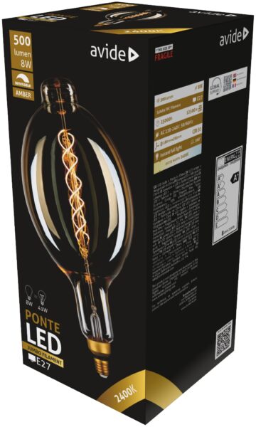 Avide LED Jumbo Filament Ponte 180x385mm Amber 8W E27 2400K Fényerőszabályzós | BR (SKU:ABLJFA-8W-PON) Jumbo Avide LED Jumbo Filament Ponte 180x385mm Amber 8W E27 2400K Fényerőszabályzós | BR (SKU:ABLJFA-8W-PON) Jumbo