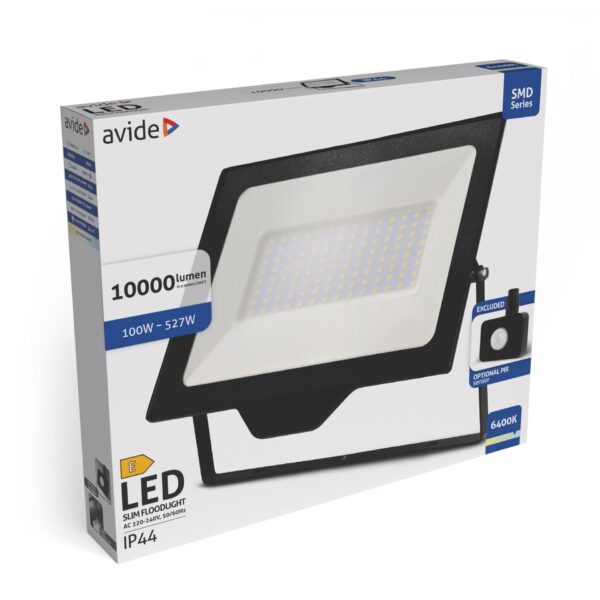 Avide LED Reflektor SMD 100W CW 6400K Opc.PIR | BR (SKU:ABLRFLCW-100W-OPIR) OPIR