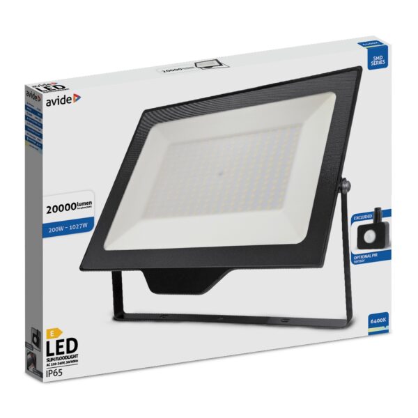 Avide LED Reflektor SMD 200W CW 6400K Opc.PIR | BR (SKU:ABLRFLCW-200W-OPIR) OPIR