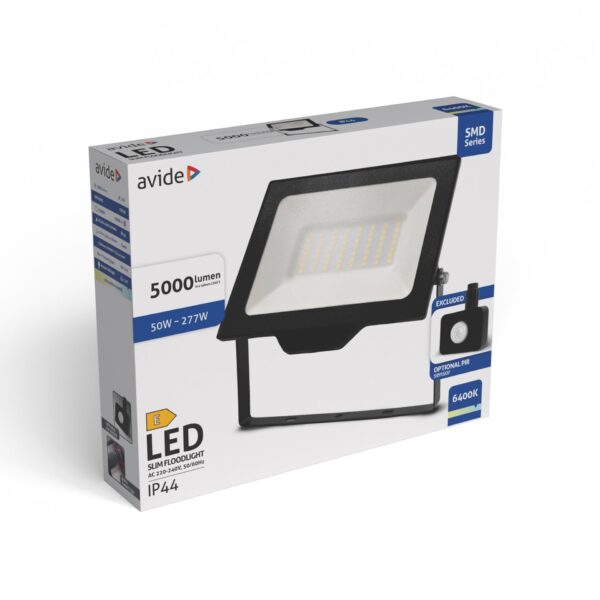 Avide LED Reflektor SMD 50W CW 6400K Opc.PIR | BR (SKU:ABLRFLCW-50W-OPIR) OPIR