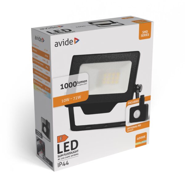 Avide LED Reflektor SMD 10W NW 4000K Opc.PIR | BR (SKU:ABLRFLNW-10W-OPIR) OPIR Avide LED Reflektor SMD 10W NW 4000K Opc.PIR | BR (SKU:ABLRFLNW-10W-OPIR) OPIR