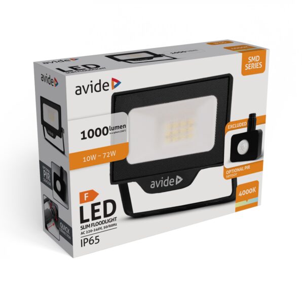 Avide LED Reflektor SMD 10W NW 4000K Gyorscsat.+Opc.PIR | BR (SKU:ABLRFLNW-10WQC-OPIR) OPIR Avide LED Reflektor SMD 10W NW 4000K Gyorscsat.+Opc.PIR | BR (SKU:ABLRFLNW-10WQC-OPIR) OPIR