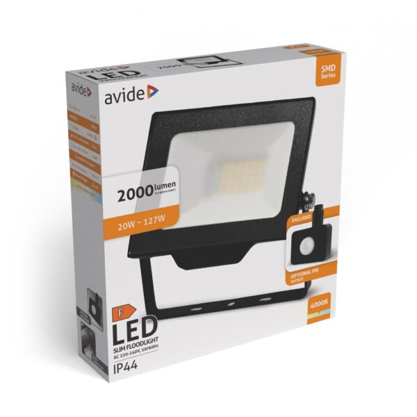 Avide LED Reflektor SMD 20W NW 4000K Opc.PIR | BR (SKU:ABLRFLNW-20W-OPIR) OPIR