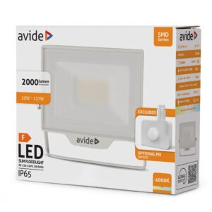 Avide LED Reflektor SMD 30W NW 4000K Opc.PIR Fehér | BR (SKU:ABLRFLNW-30W-OPIR-W)