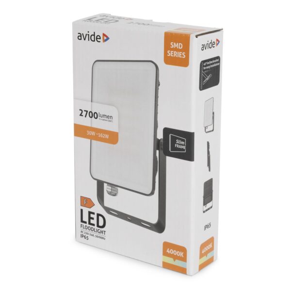 Avide LED Reflektor SMD Keret nélküli 30W NW 4000K | BR (SKU:ABLRFLNW-30W-FS) Keret nélküli