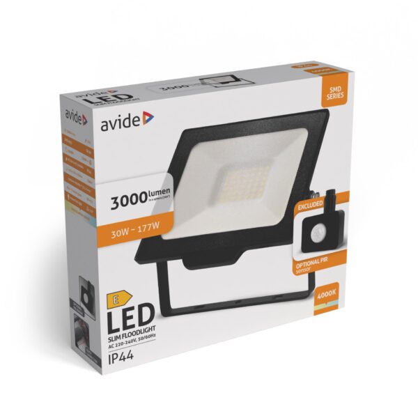 Avide LED Reflektor SMD 30W NW 4000K Opc.PIR | BR (SKU:ABLRFLNW-30W-OPIR) OPIR