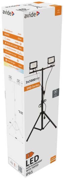 Avide LED Reflektor Slim SMD 2x30W NW 4000K 2 fej Tripoddal *Sérült csomagolás* | BR (SKU:ABLRFLNW-30W-TRIPOD-D-SCS) Állvány Avide LED Reflektor Slim SMD 2x30W NW 4000K 2 fej Tripoddal *Sérült csomagolás* | BR (SKU:ABLRFLNW-30W-TRIPOD-D-SCS) Állvány