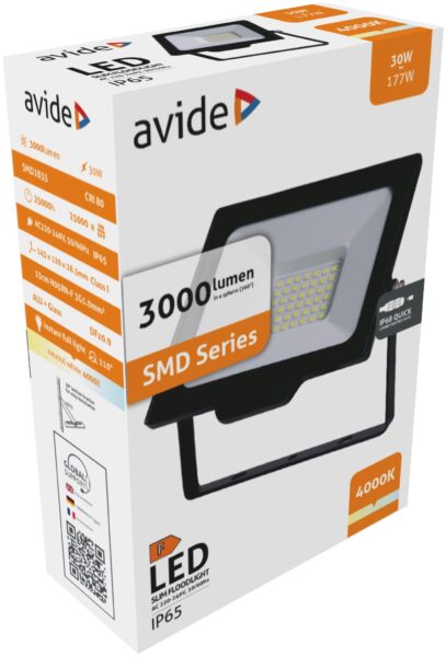Avide LED Opál Reflektor Slim SMD 50W NW 4000K Mozgásérzékelős PIR | BR (SKU:ARFFLNW-50W-PIR) Reflektorok