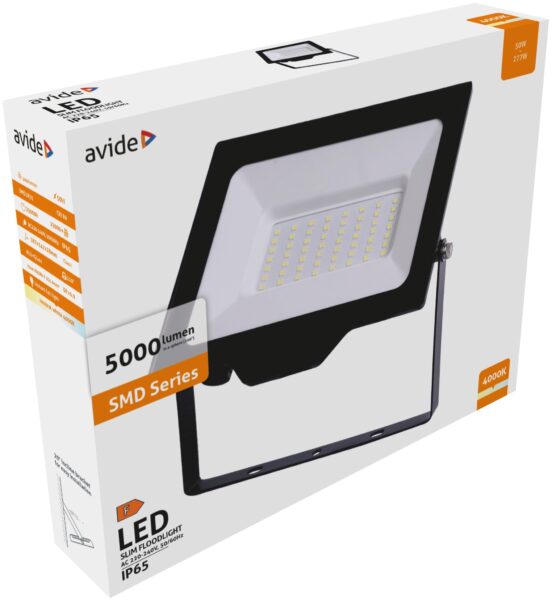 Avide LED Reflektor Slim SMD 50W NW 4000K | BR (SKU:ABLRFLNW-50W) Reflektorok
