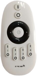 Avide LED Szalag 12-24V Fényerőszabályzó 4-zónás RF Távirányító 144W vezérlőhöz | BR (SKU:ABLS12V12DIMM-RFC-4Z-C) Egyszínű