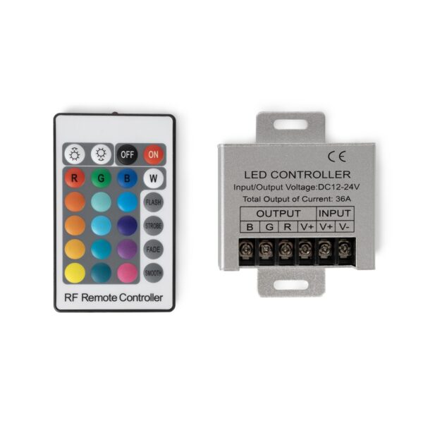Avide LED Szalag 12-24V 150W RGB 24 Gombos RF Távirányító és Vezérlő | BR (SKU:ABLS12V24KRGB-150W-RFC) RGB Avide LED Szalag 12-24V 150W RGB 24 Gombos RF Távirányító és Vezérlő | BR (SKU:ABLS12V24KRGB-150W-RFC) RGB