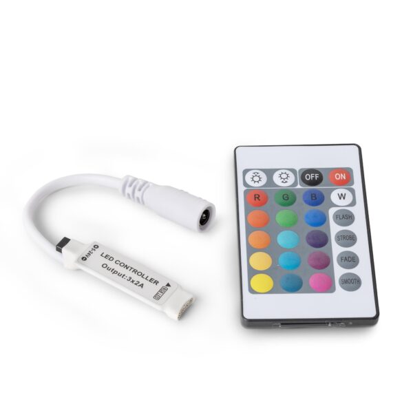 Avide LED Szalag 5-24V 72W RGB 24 Gombos IR Távirányító és Vezérlő | BR (SKU:ABLS12V24KRGB-72W-IRC) RGB
