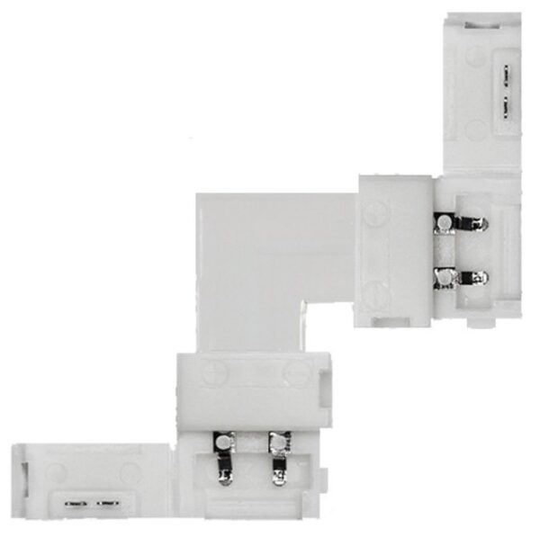 Avide LED Szalag 12-24V L sarok elem, forr.mentes, fehér-2eres, 10mm (10 db-os csom.) | BR (SKU:ABLS12V5050-L-CONNECTOR-10) Egyéb