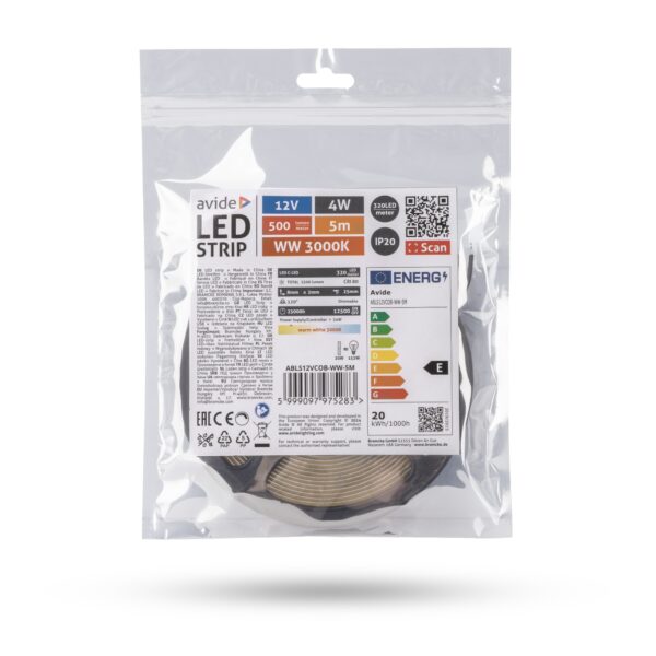 Avide LED Szalag C-LED 12V 4W WW 3000K IP20 5m | BR (SKU:ABLS12VCLED-WW-5M) Egyéb