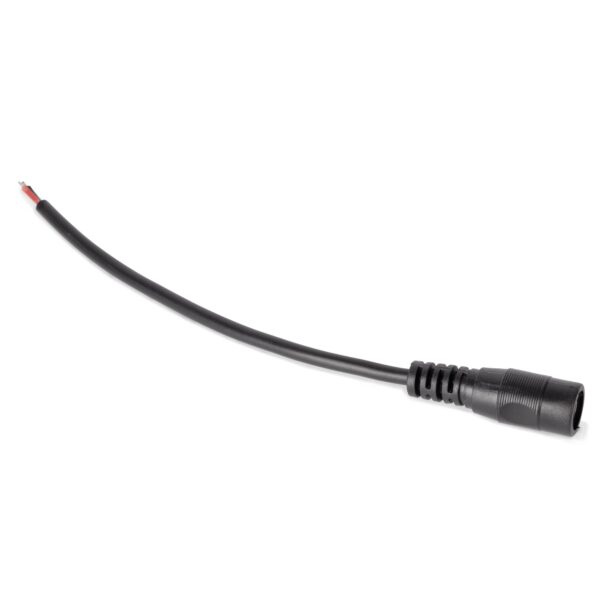 Avide LED Szalag 12-24V DC csatlakozó anya kábel, fekete, 150mm (10 db-os csom.) | BR (SKU:ABLS12VDC-FEMALE-PLUG-10) Egyszínű