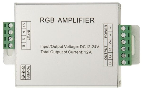 Avide LED Szalag 12-24V 144W RGB Jelerősítő | BR (SKU:ABLS12VRGB-144W-AMP) RGB