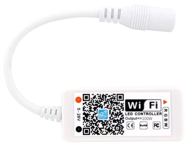 Avide LED Szalag 5-24V 100W RGB+W Mini WIFI-s Vezérlő | BR (SKU:ABLS12VRGBW-100W-WIFI) RGB+W
