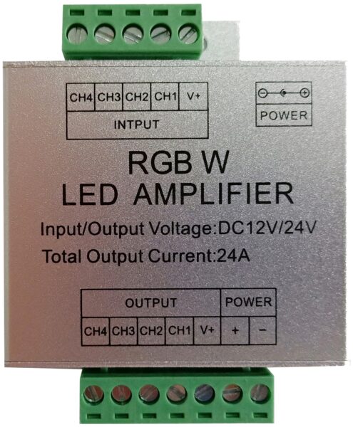 Avide LED Szalag 12-24V 288W RGB+W Jelerősítő | BR (SKU:ABLS12VRGBW-288W-AMP) Vezérlők