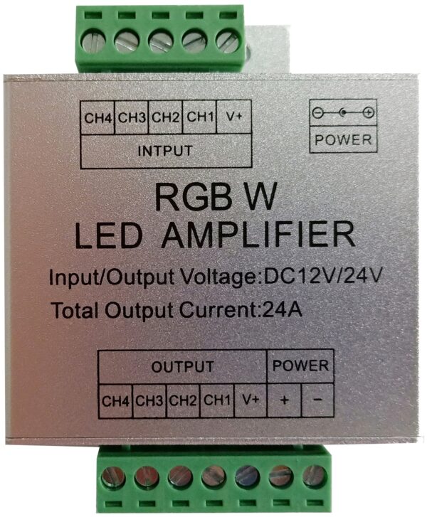 Avide LED Szalag 12-24V 288W RGB+W Jelerősítő | BR (SKU:ABLS12VRGBW-288W-AMP) RGB+W