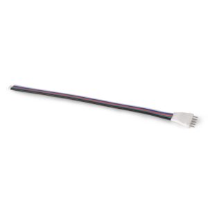 Avide LED Szalag 12-24V apa csatlakozó, RGB+W-5 eres, 12mm/150mm (10 db-os csom.) | BR (SKU:ABLS12VRGBW-5PIN-WIRE-CON-M-10) RGB+W