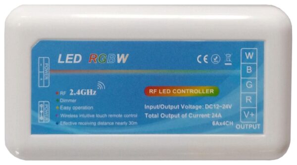 Avide LED Szalag 12-24V 288W RGB+W 4 Zónás Vezérlő | BR (SKU:ABLS12VTCRGBW-RFR-4Z) RGB+W