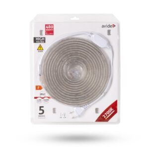 Avide LED Szalag Bliszter 220V 24W SMD3528 60LED 2700K IP67 5m | BR (SKU:ABLSBL-220V-3528-60WW67) Szettek