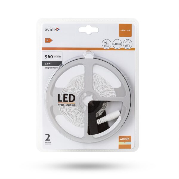 Avide LED Szalag Bliszter 12V 4.8W SMD2835 60LED 4000K IP20 2m | BR (SKU:ABLSBL12V2835-60NW) Szettek