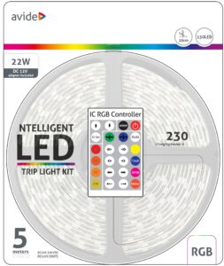 Avide LED Szalag Bliszter 12V 22W SMD5050 30LED címezhető IC RGB IP65 5m + Prg.távirányító | BR (SKU:ABLSBL12V5050-30RGB-IC65) Szettek