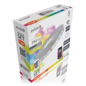 Avide LED Szalag Bliszter 12V 22W SMD5050 30LED RGB+2700K IP65 5m WIFI TUYA + IR | BR (SKU:ABLSBL12V5050-30RGBW-TYIR) Szettek