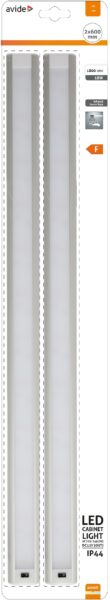 Avide LED Szalag Szekrény Lámpa 9W SMD2835 4000K IP44 2X600mm + Szenzor | BR (SKU:ABLSCAB-60NW-BL2) Pultmegvilágító lámpa