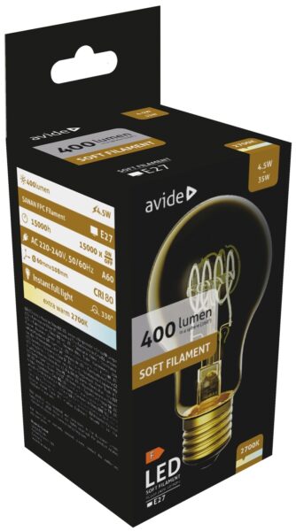 Avide LED Soft Filament Globe 4.5W E27 120° EW 2700K | BR (SKU:ABLSFG27EW-4.5W) LED izzók Avide LED Soft Filament Globe 4.5W E27 120° EW 2700K | BR (SKU:ABLSFG27EW-4.5W) LED izzók