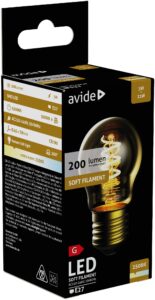 Avide LED Soft Filament Mini Globe 3W E27 EW 2500K | BR (SKU:ABLSFMG27EW-3W) Soft