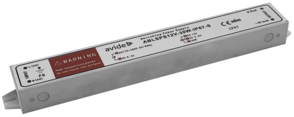 Avide LED Szalag 12V 30W IP67 Slim Tápegység | BR (SKU:ABLSPS12V-30W-IP67-S) Tápegységek