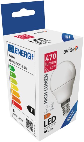 Avide LED Globe Mini G45 4.5W E14 CW 6400K | BR (SKU:ABMG14CW-4.5W) LED izzók Avide LED Globe Mini G45 4.5W E14 CW 6400K | BR (SKU:ABMG14CW-4.5W) LED izzók