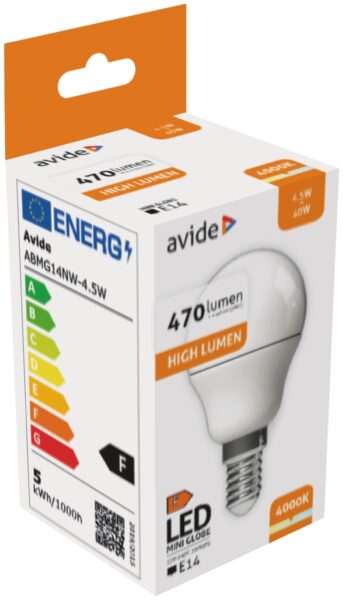 Avide LED Globe Mini G45 4.5W E14 NW 4000K | BR (SKU:ABMG14NW-4.5W) LED izzók Avide LED Globe Mini G45 4.5W E14 NW 4000K | BR (SKU:ABMG14NW-4.5W) LED izzók