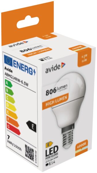 Avide LED Globe Mini G45 6.5W E14 NW 4000K | BR (SKU:ABMG14NW-6.5W) LED izzók Avide LED Globe Mini G45 6.5W E14 NW 4000K | BR (SKU:ABMG14NW-6.5W) LED izzók