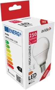 Avide LED Globe Mini G45 2.5W E14 WW 3000K | BR (SKU:ABMG14WW-2.5W) Mini Gömb